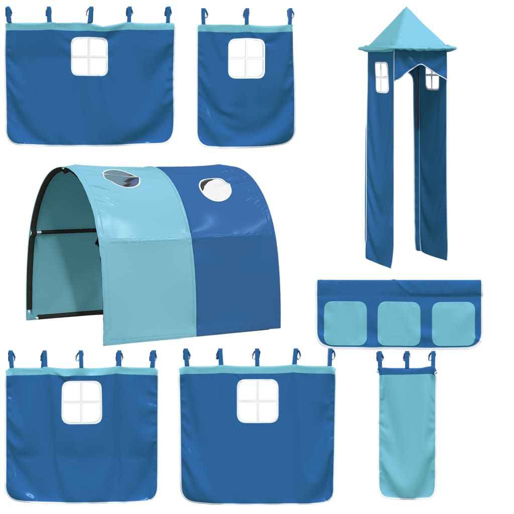 Kinderhoogslaper met toren 80x200 cm massief grenenhout blauw Bedden & bedframes | Creëer jouw Trendy Thuis | Gratis bezorgd & Retour | Trendy.nl