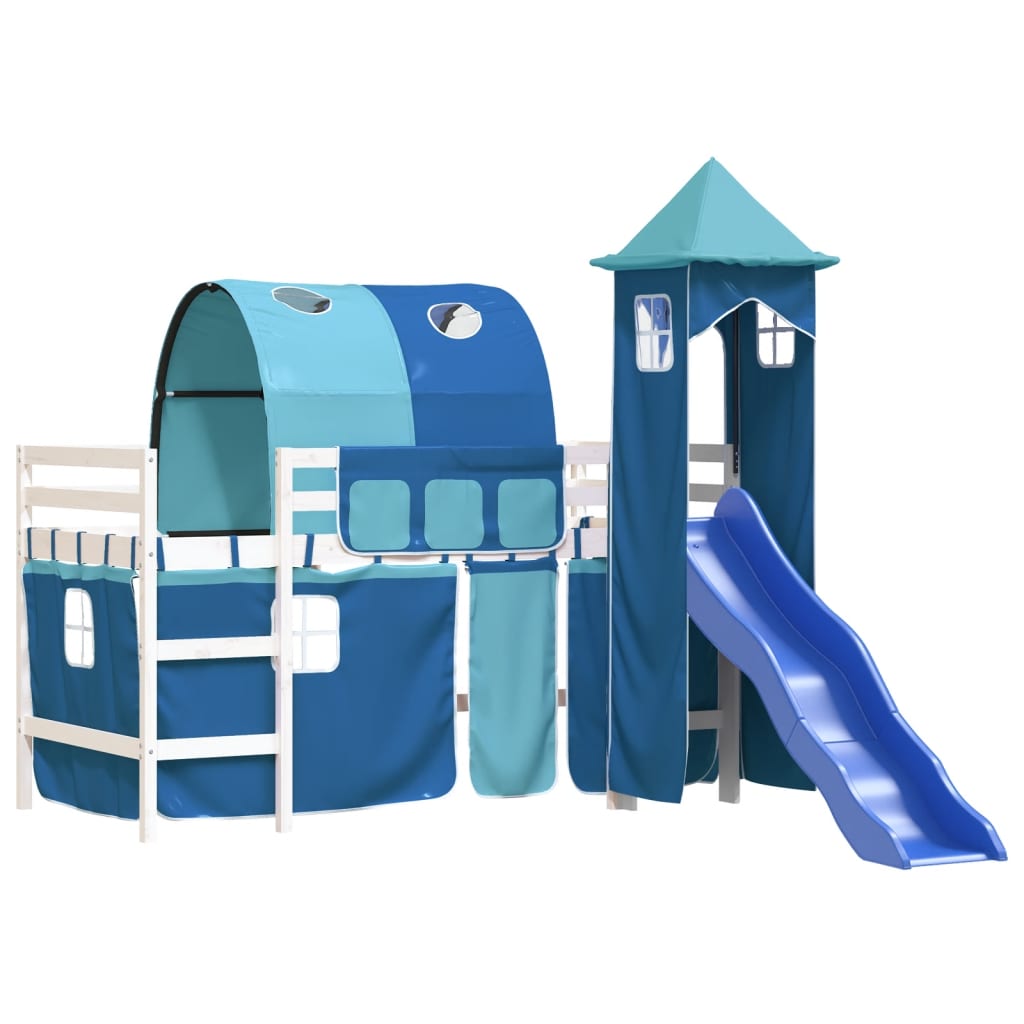 Kinderhoogslaper met toren 80x200 cm massief grenenhout blauw Bedden & bedframes | Creëer jouw Trendy Thuis | Gratis bezorgd & Retour | Trendy.nl