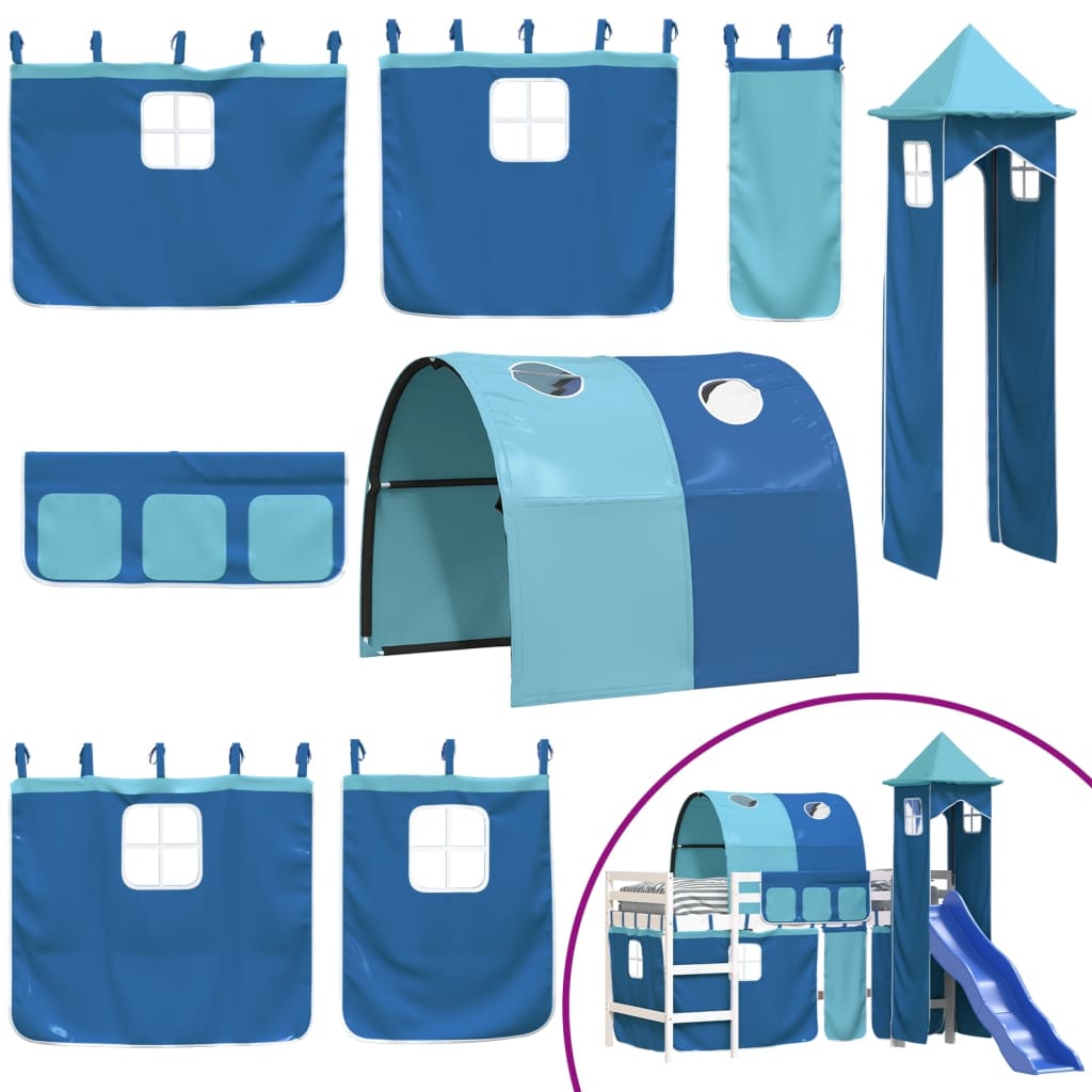 Kinderhoogslaper met toren 80x200 cm massief grenenhout blauw Bedden & bedframes | Creëer jouw Trendy Thuis | Gratis bezorgd & Retour | Trendy.nl