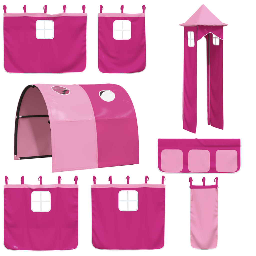 Kinderhoogslaper met toren 80x200 cm massief grenenhout roze Bedden & bedframes | Creëer jouw Trendy Thuis | Gratis bezorgd & Retour | Trendy.nl