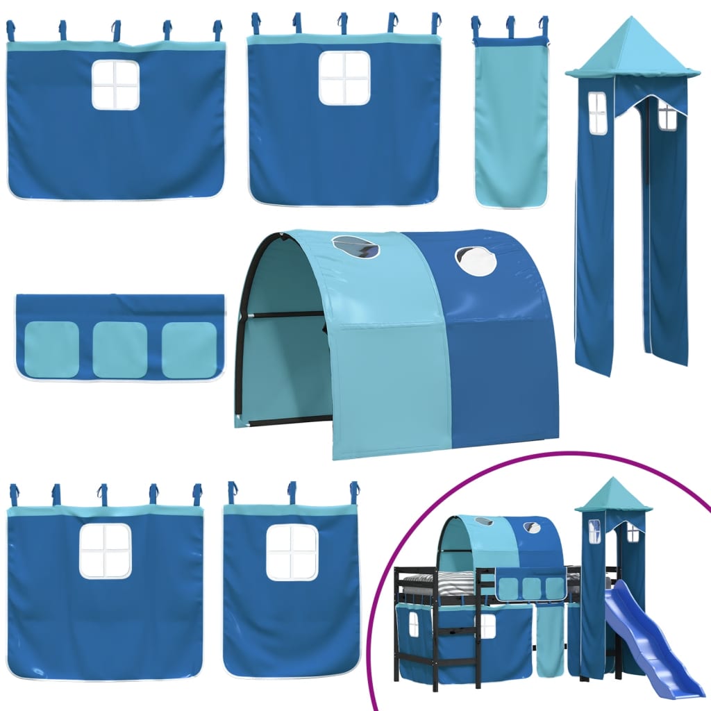 Kinderhoogslaper met toren 90x190 cm massief grenenhout blauw Bedden & bedframes | Creëer jouw Trendy Thuis | Gratis bezorgd & Retour | Trendy.nl