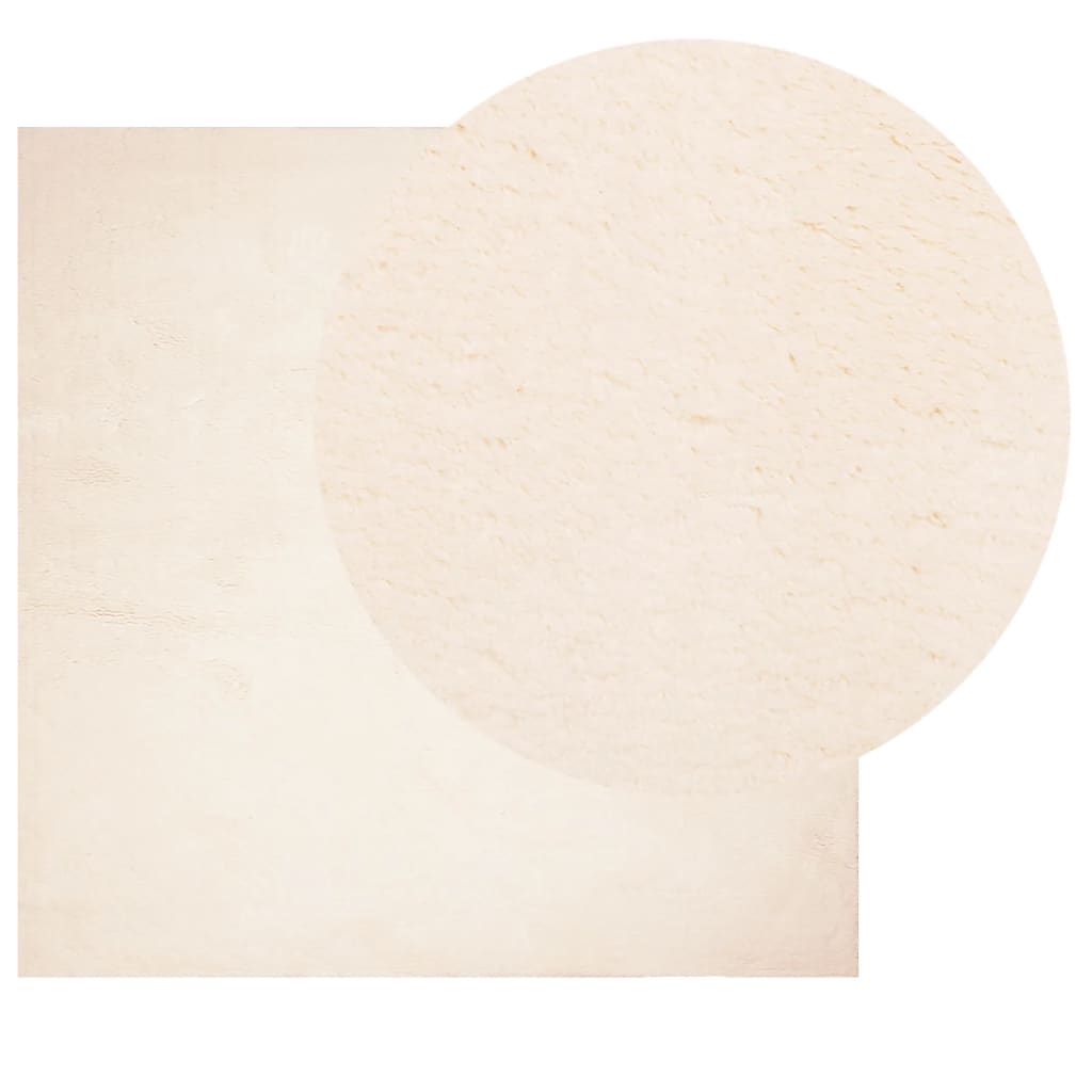 Vloerkleed HUARTE laagpolig zacht wasbaar 240x240 cm beige Vloerkleden | Creëer jouw Trendy Thuis | Gratis bezorgd & Retour | Trendy.nl