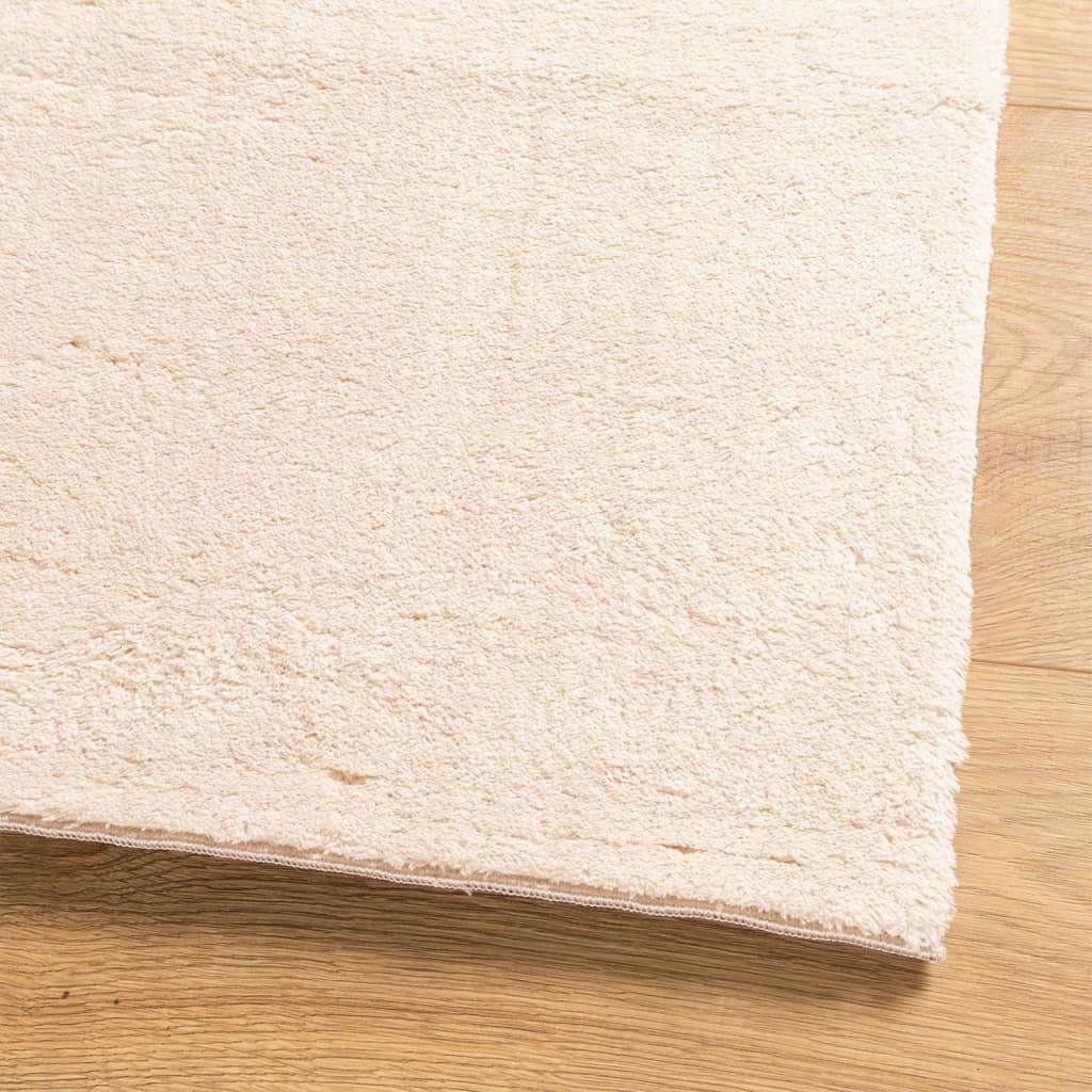 Vloerkleed HUARTE laagpolig zacht wasbaar 240x240 cm beige Vloerkleden | Creëer jouw Trendy Thuis | Gratis bezorgd & Retour | Trendy.nl