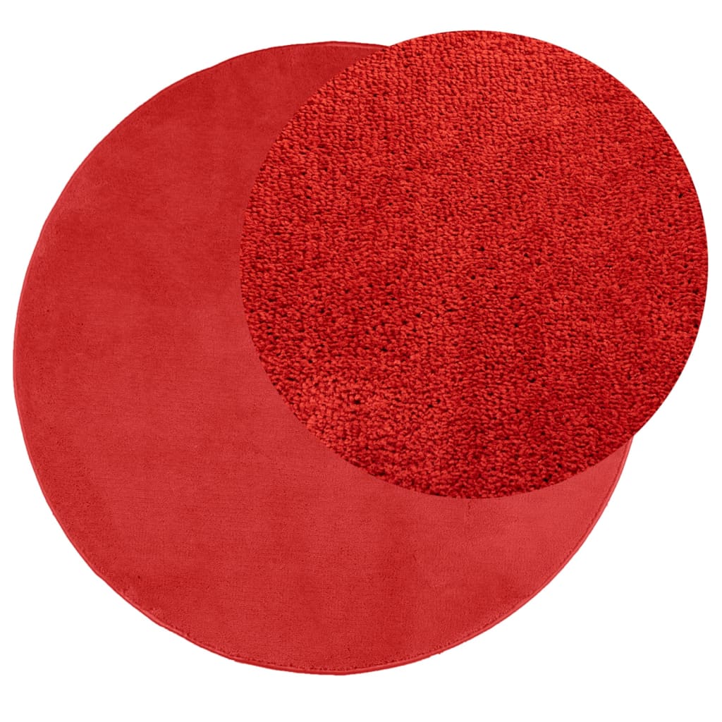 Vloerkleed OVIEDO laagpolig Ø 200 cm rood Vloerkleden | Creëer jouw Trendy Thuis | Gratis bezorgd & Retour | Trendy.nl