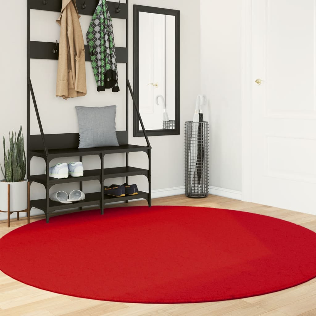 Vloerkleed OVIEDO laagpolig Ø 200 cm rood Vloerkleden | Creëer jouw Trendy Thuis | Gratis bezorgd & Retour | Trendy.nl