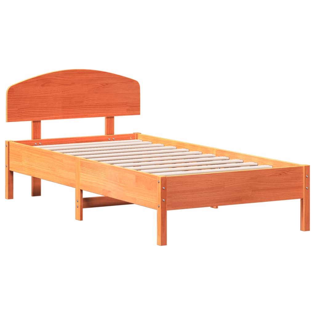 Bedframe zonder matras massief grenenhout wasbruin 90x190 cm Bedden & bedframes | Creëer jouw Trendy Thuis | Gratis bezorgd & Retour | Trendy.nl