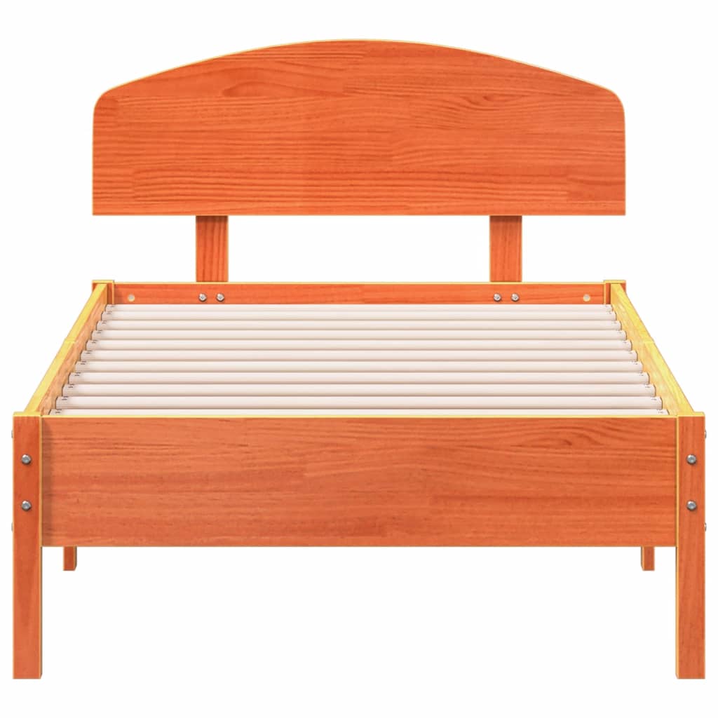 Bedframe zonder matras massief grenenhout wasbruin 90x190 cm Bedden & bedframes | Creëer jouw Trendy Thuis | Gratis bezorgd & Retour | Trendy.nl