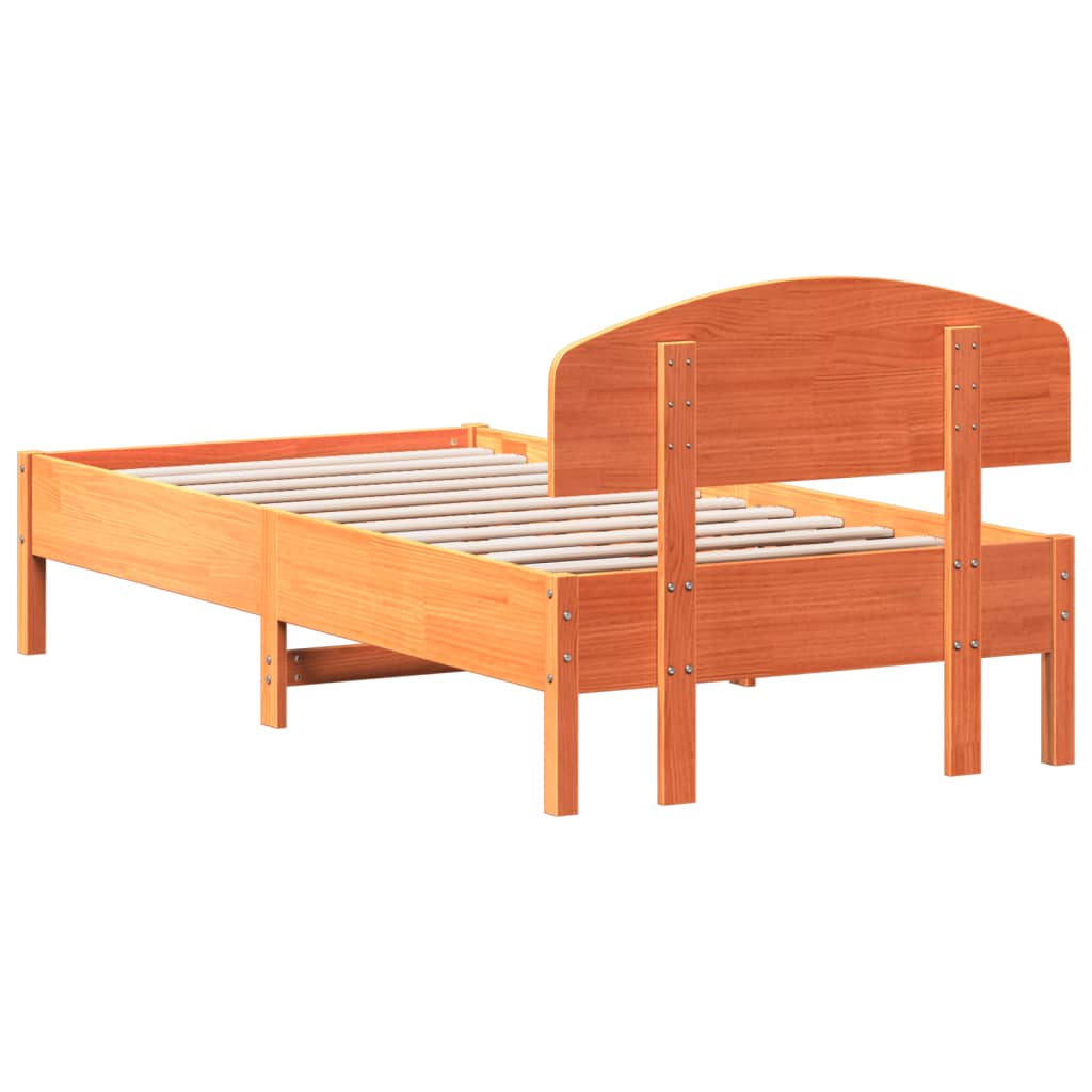 Bedframe zonder matras massief grenenhout wasbruin 90x190 cm Bedden & bedframes | Creëer jouw Trendy Thuis | Gratis bezorgd & Retour | Trendy.nl