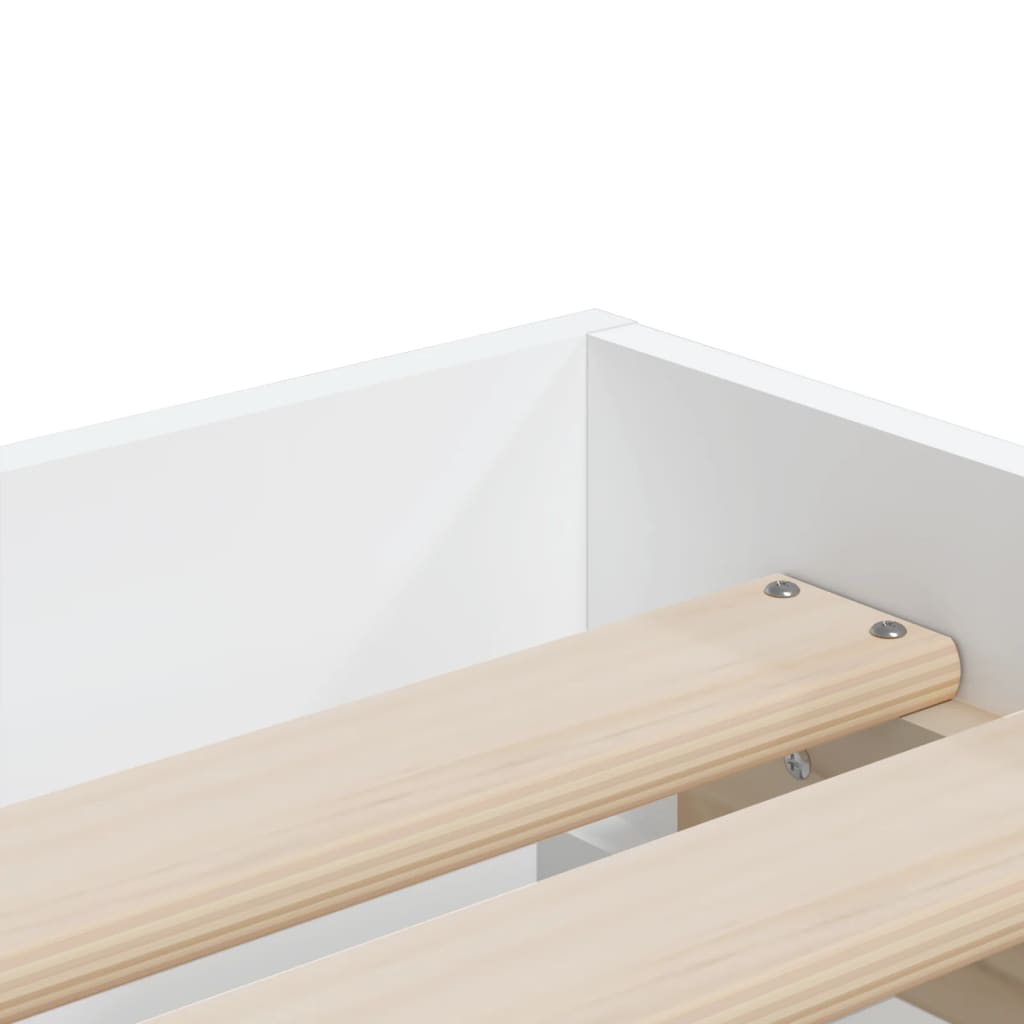 Bedframe met lades bewerkt hout wit 90x190 cm Bedden & bedframes | Creëer jouw Trendy Thuis | Gratis bezorgd & Retour | Trendy.nl