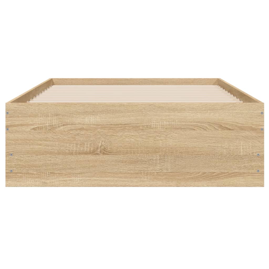 Bedframe met lades bewerkt hout sonoma eikenkleurig 90x190 cm Bedden & bedframes | Creëer jouw Trendy Thuis | Gratis bezorgd & Retour | Trendy.nl