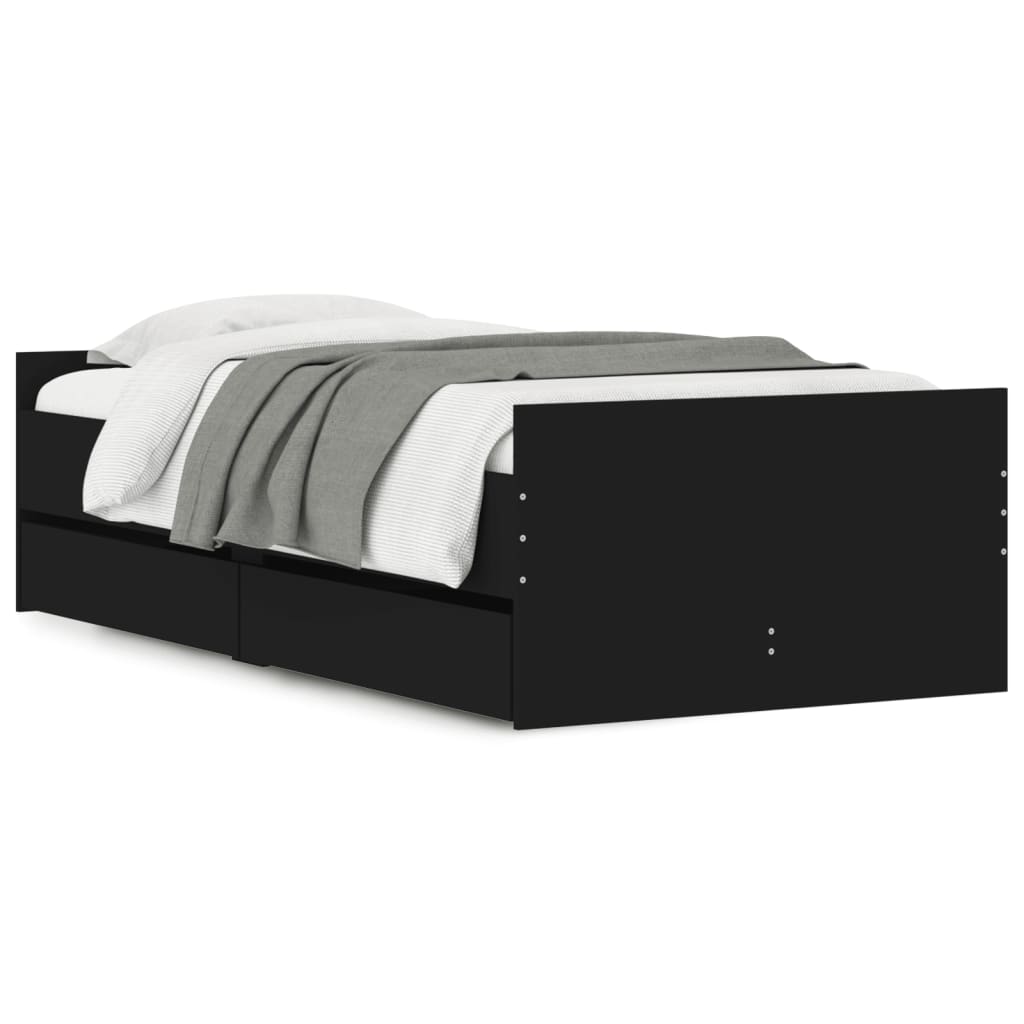 Bedframe met lades zwart 90x190 cm Bedden & bedframes | Creëer jouw Trendy Thuis | Gratis bezorgd & Retour | Trendy.nl