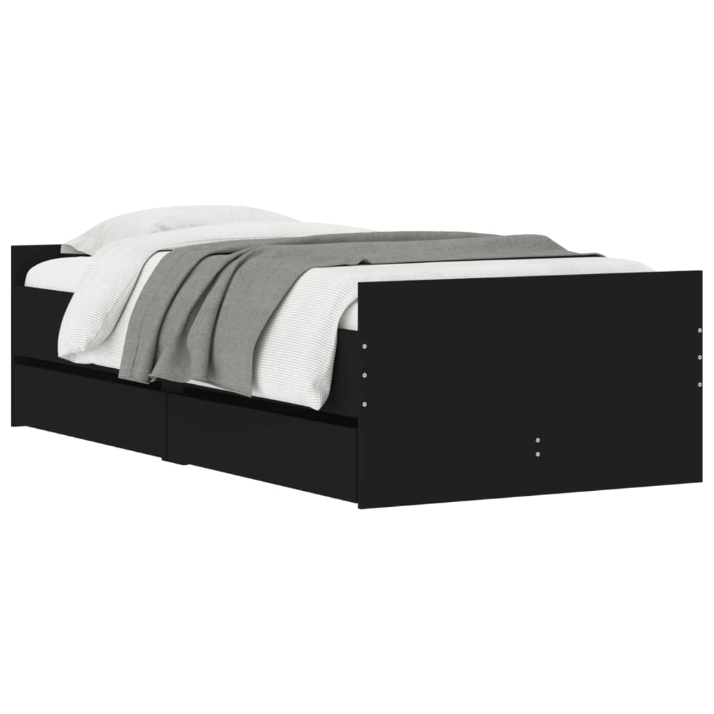 Bedframe met lades zwart 90x190 cm Bedden & bedframes | Creëer jouw Trendy Thuis | Gratis bezorgd & Retour | Trendy.nl