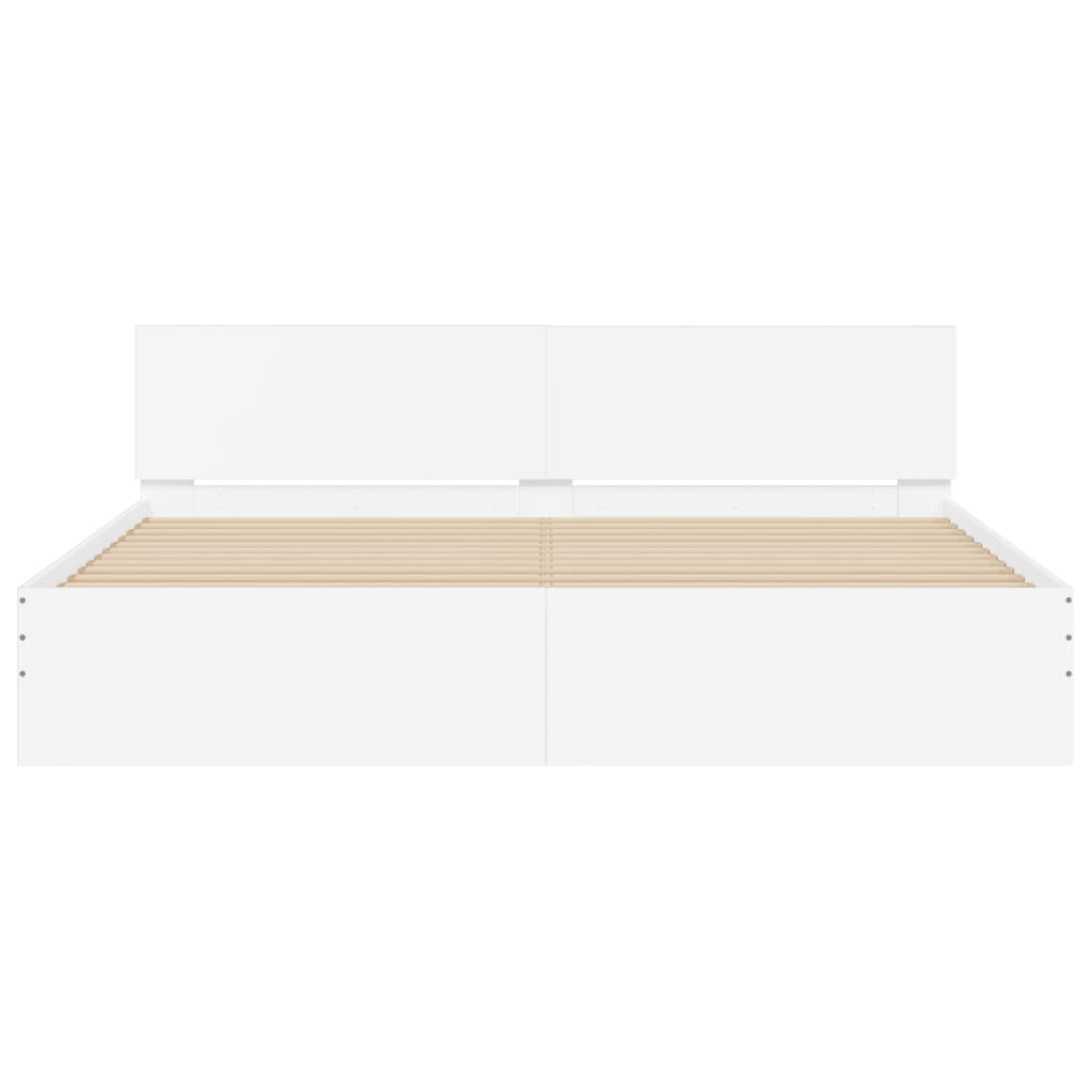 Bedframe met hoofdeinde wit 160x200 cm Bedden & bedframes | Creëer jouw Trendy Thuis | Gratis bezorgd & Retour | Trendy.nl