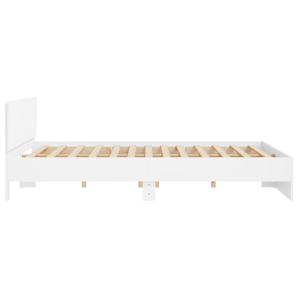 Bedframe met hoofdeinde wit 160x200 cm Bedden & bedframes | Creëer jouw Trendy Thuis | Gratis bezorgd & Retour | Trendy.nl