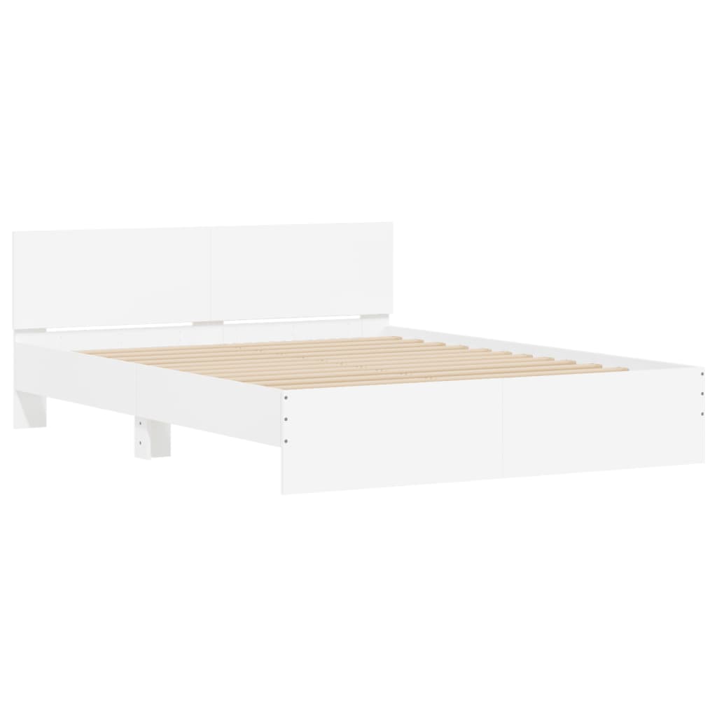 Bedframe met hoofdeinde wit 150x200 cm Bedden & bedframes | Creëer jouw Trendy Thuis | Gratis bezorgd & Retour | Trendy.nl