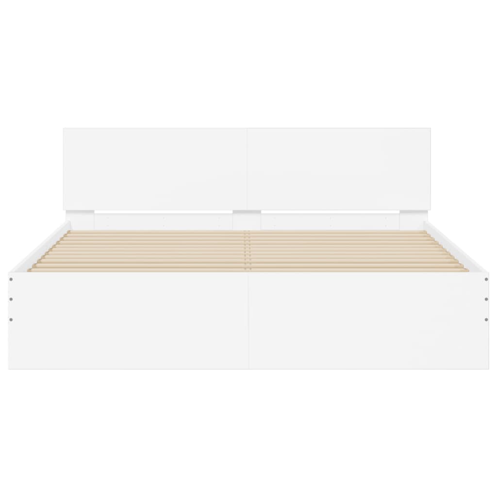 Bedframe met hoofdeinde wit 150x200 cm Bedden & bedframes | Creëer jouw Trendy Thuis | Gratis bezorgd & Retour | Trendy.nl