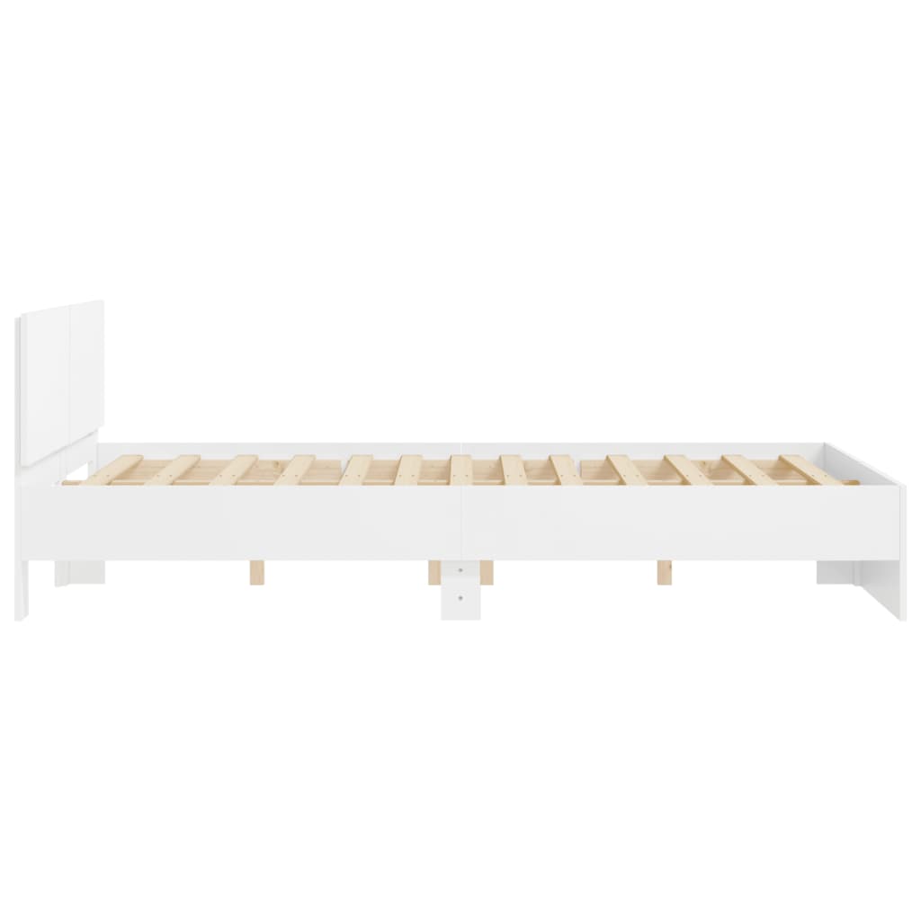 Bedframe met hoofdeinde wit 150x200 cm Bedden & bedframes | Creëer jouw Trendy Thuis | Gratis bezorgd & Retour | Trendy.nl