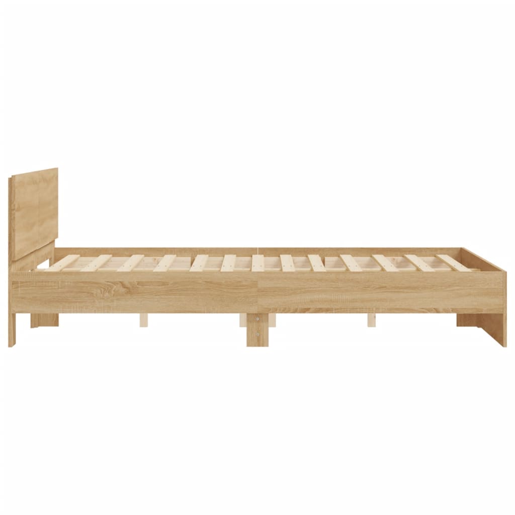 Bedframe met hoofdeinde sonoma eikenkleurig 150x200 cm Bedden & bedframes | Creëer jouw Trendy Thuis | Gratis bezorgd & Retour | Trendy.nl