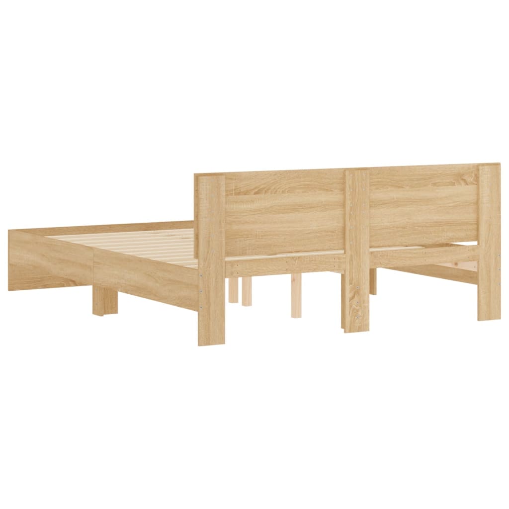 Bedframe met hoofdeinde sonoma eikenkleurig 150x200 cm Bedden & bedframes | Creëer jouw Trendy Thuis | Gratis bezorgd & Retour | Trendy.nl