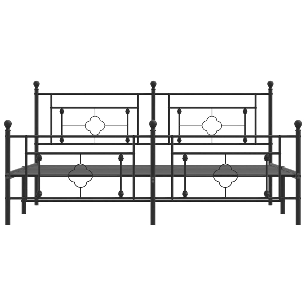 Bedframe met voetbord zonder matras metaal zwart 180x200 cm