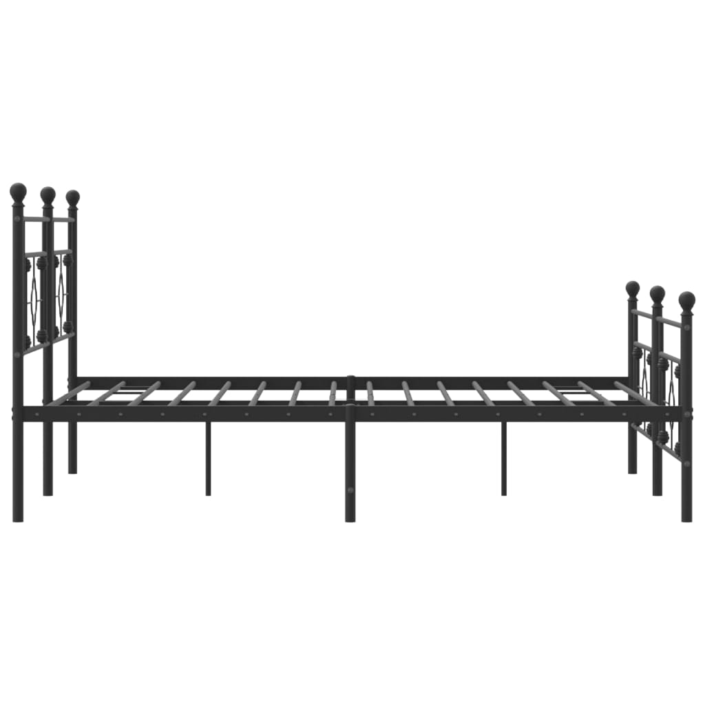 Bedframe met voetbord zonder matras metaal zwart 180x200 cm