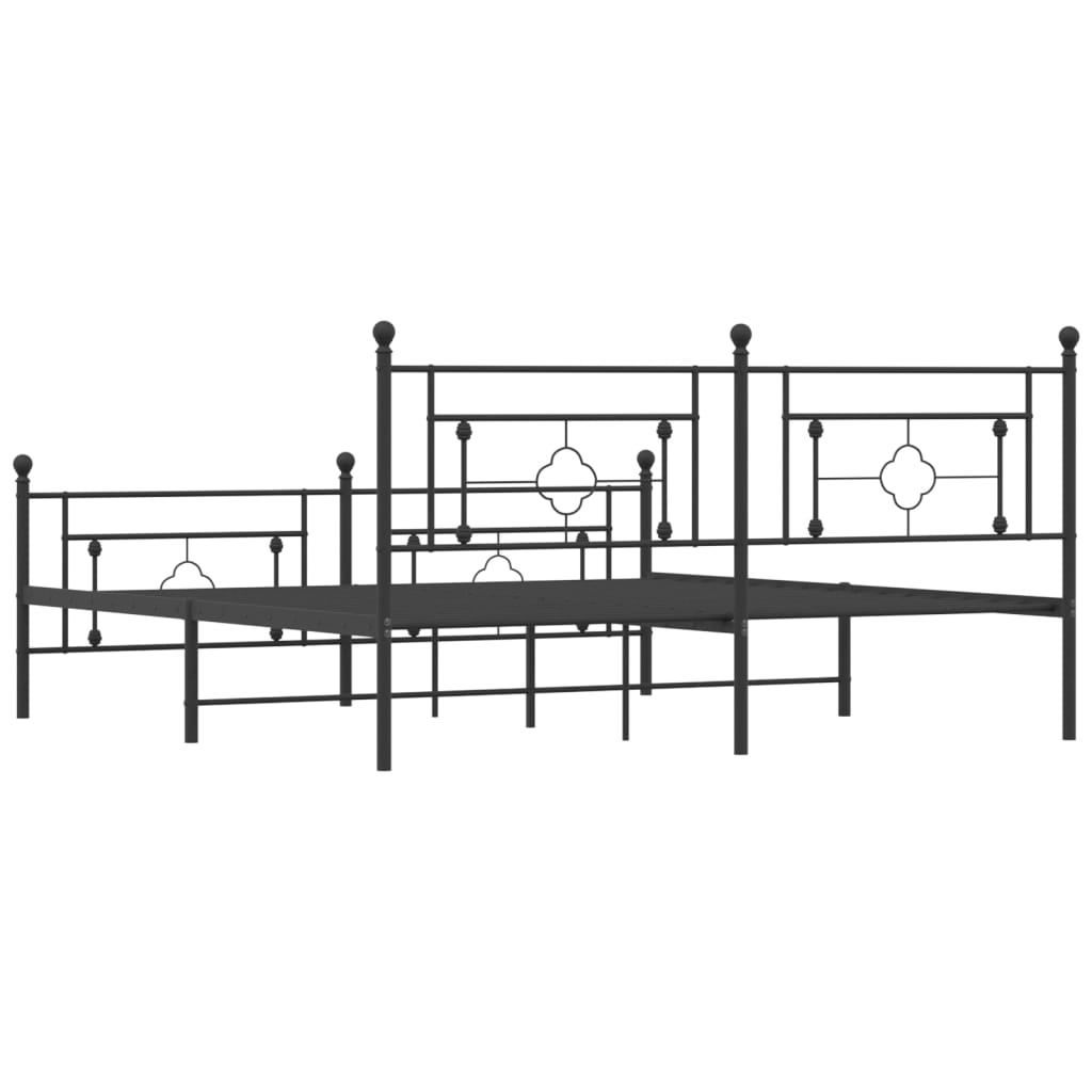 Bedframe met voetbord zonder matras metaal zwart 180x200 cm