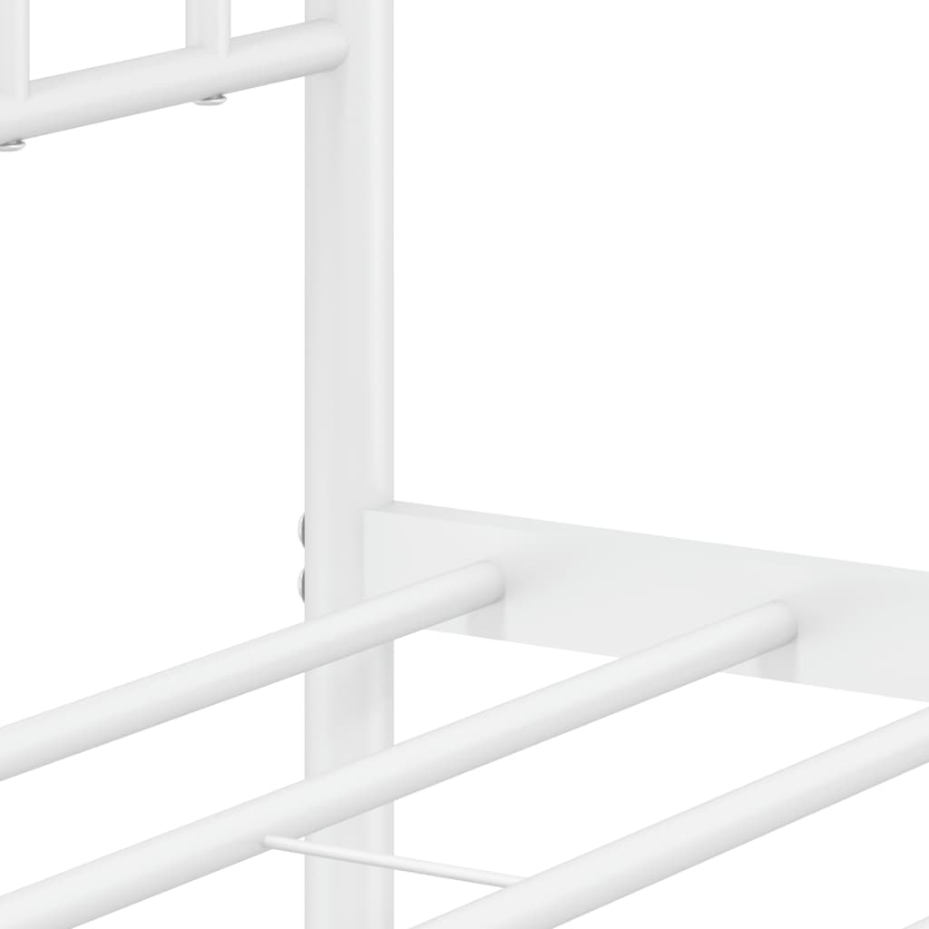 Bedframe met hoofdbord metaal wit 160x200 cm