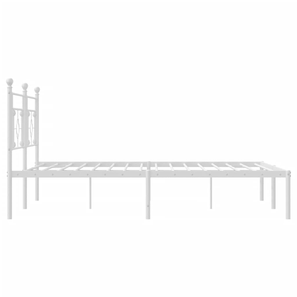 Bedframe met hoofdbord metaal wit 180x200 cm