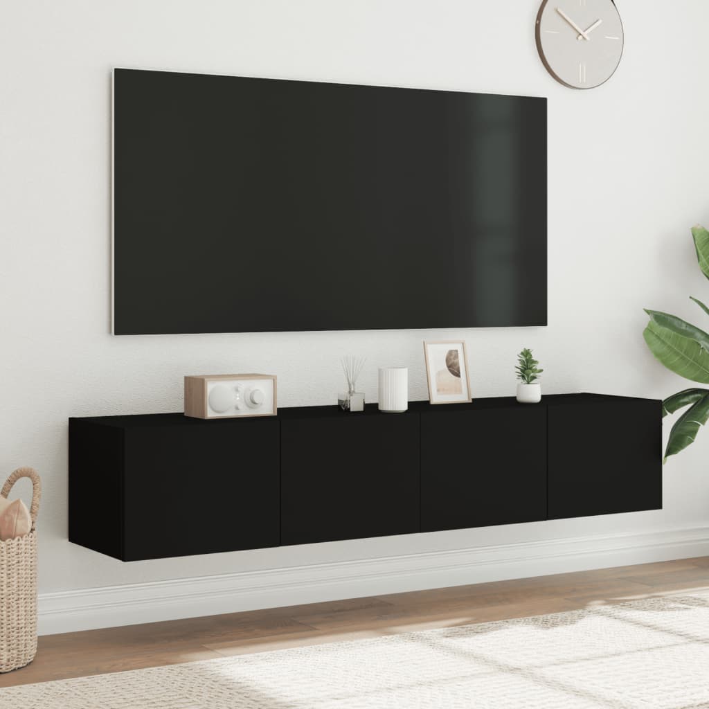 Tv-meubels met LED-verlichting 2 st 80x35x31 cm zwart Tv-meubels | Creëer jouw Trendy Thuis | Gratis bezorgd & Retour | Trendy.nl