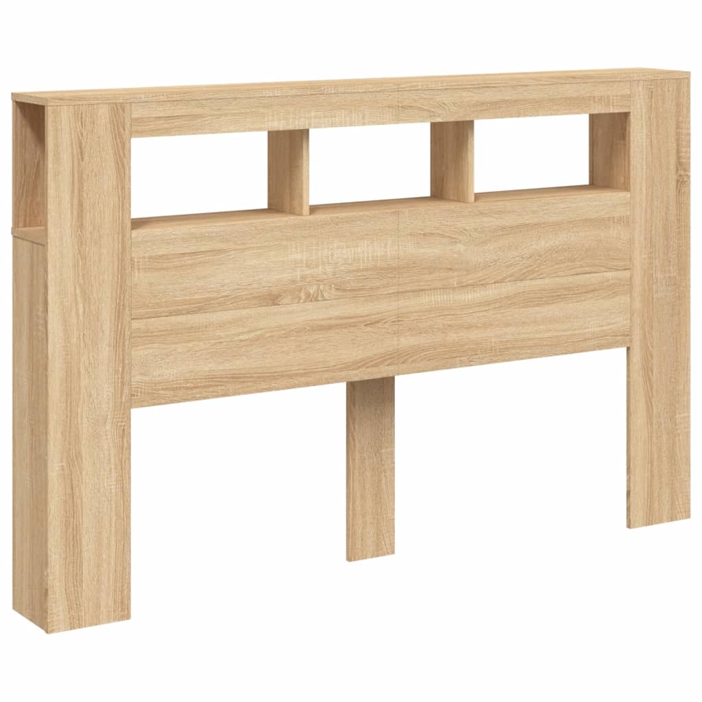 Hoofdbord met LED 160x18,5x103,5 cm bewerkt hout sonoma eiken Hoofdborden en voetborden | Creëer jouw Trendy Thuis | Gratis bezorgd & Retour | Trendy.nl