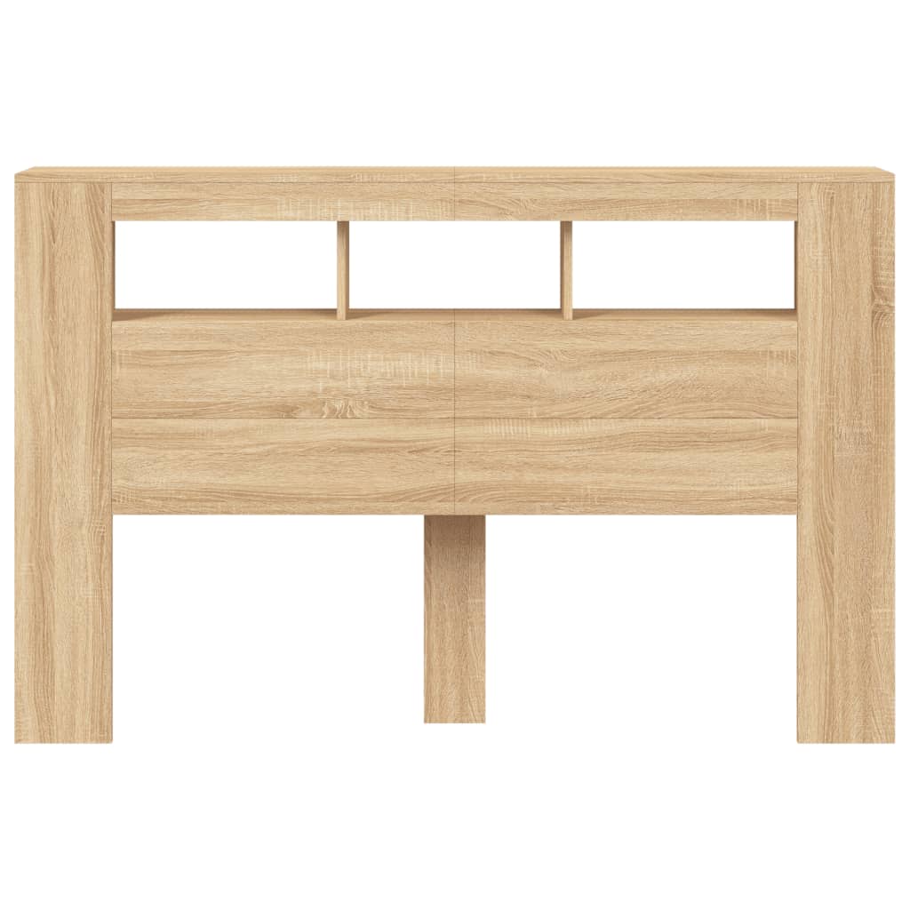 Hoofdbord met LED 160x18,5x103,5 cm bewerkt hout sonoma eiken Hoofdborden en voetborden | Creëer jouw Trendy Thuis | Gratis bezorgd & Retour | Trendy.nl