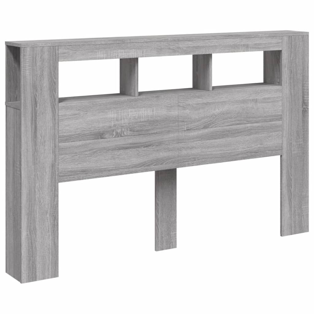 Hoofdeinde met LED 160x18,5x103,5 cm bewerkt hout grijs sonoma Hoofdborden en voetborden | Creëer jouw Trendy Thuis | Gratis bezorgd & Retour | Trendy.nl