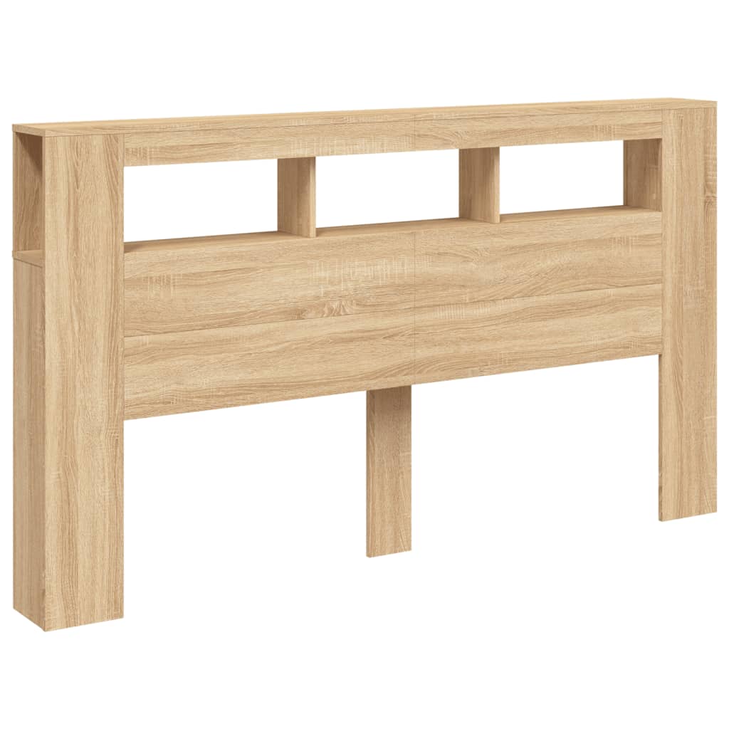 Hoofdbord met LED 180x18,5x103,5 cm bewerkt hout sonoma eiken Hoofdborden en voetborden | Creëer jouw Trendy Thuis | Gratis bezorgd & Retour | Trendy.nl