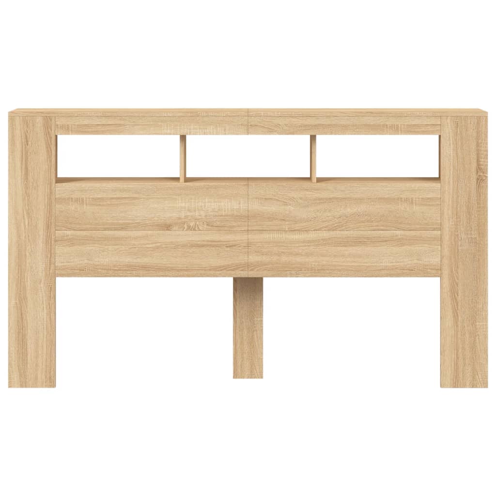 Hoofdbord met LED 180x18,5x103,5 cm bewerkt hout sonoma eiken Hoofdborden en voetborden | Creëer jouw Trendy Thuis | Gratis bezorgd & Retour | Trendy.nl