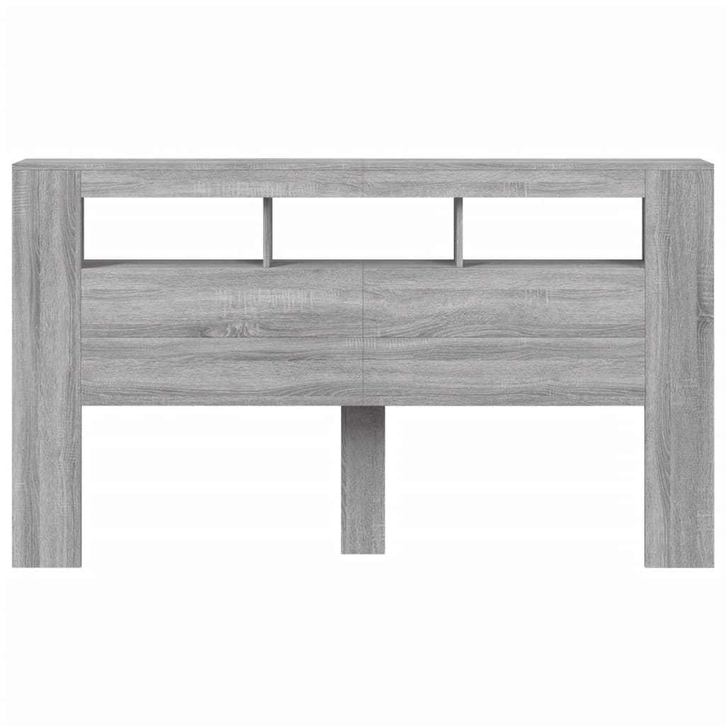 Hoofdeinde met LED 180x18,5x103,5 cm bewerkt hout grijs sonoma Hoofdborden en voetborden | Creëer jouw Trendy Thuis | Gratis bezorgd & Retour | Trendy.nl