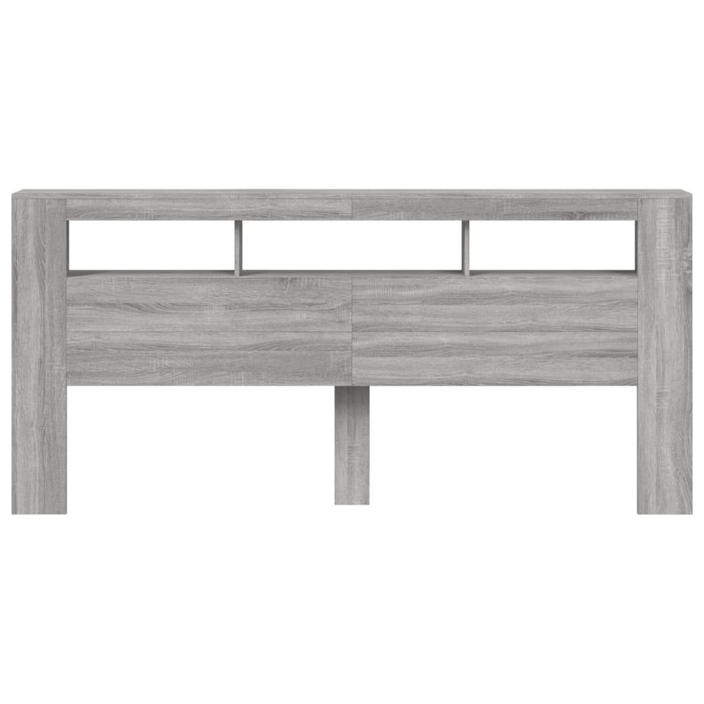 Hoofdeinde met LED 220x18,5x103,5 cm bewerkt hout grijs sonoma Hoofdborden en voetborden | Creëer jouw Trendy Thuis | Gratis bezorgd & Retour | Trendy.nl