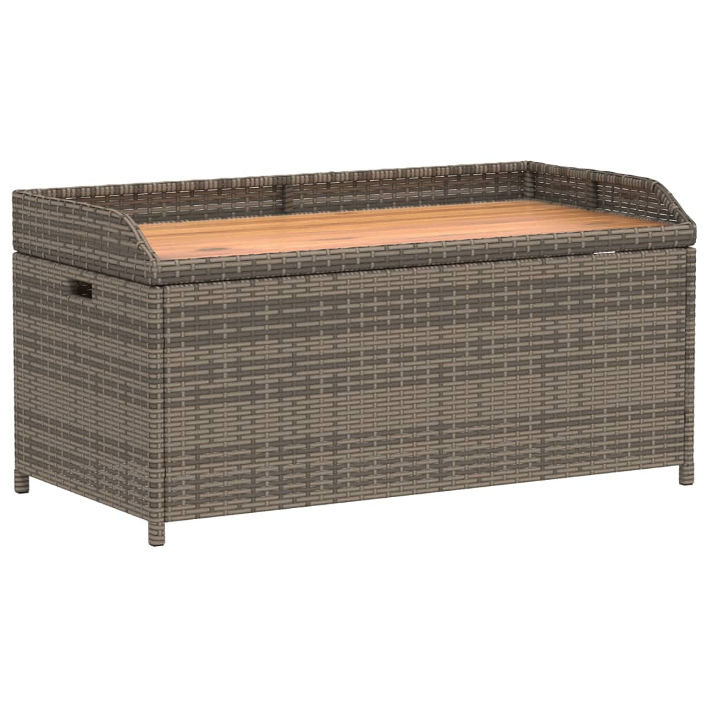 Opbergbank 100x50x52 cm poly rattan en acaciahout grijs Tuinbanken | Creëer jouw Trendy Thuis | Gratis bezorgd & Retour | Trendy.nl