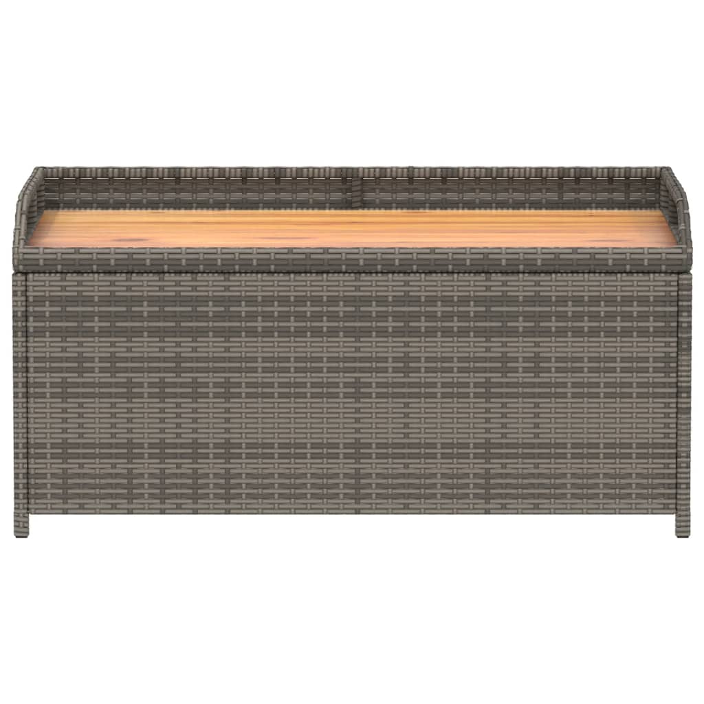 Opbergbank 100x50x52 cm poly rattan en acaciahout grijs Tuinbanken | Creëer jouw Trendy Thuis | Gratis bezorgd & Retour | Trendy.nl