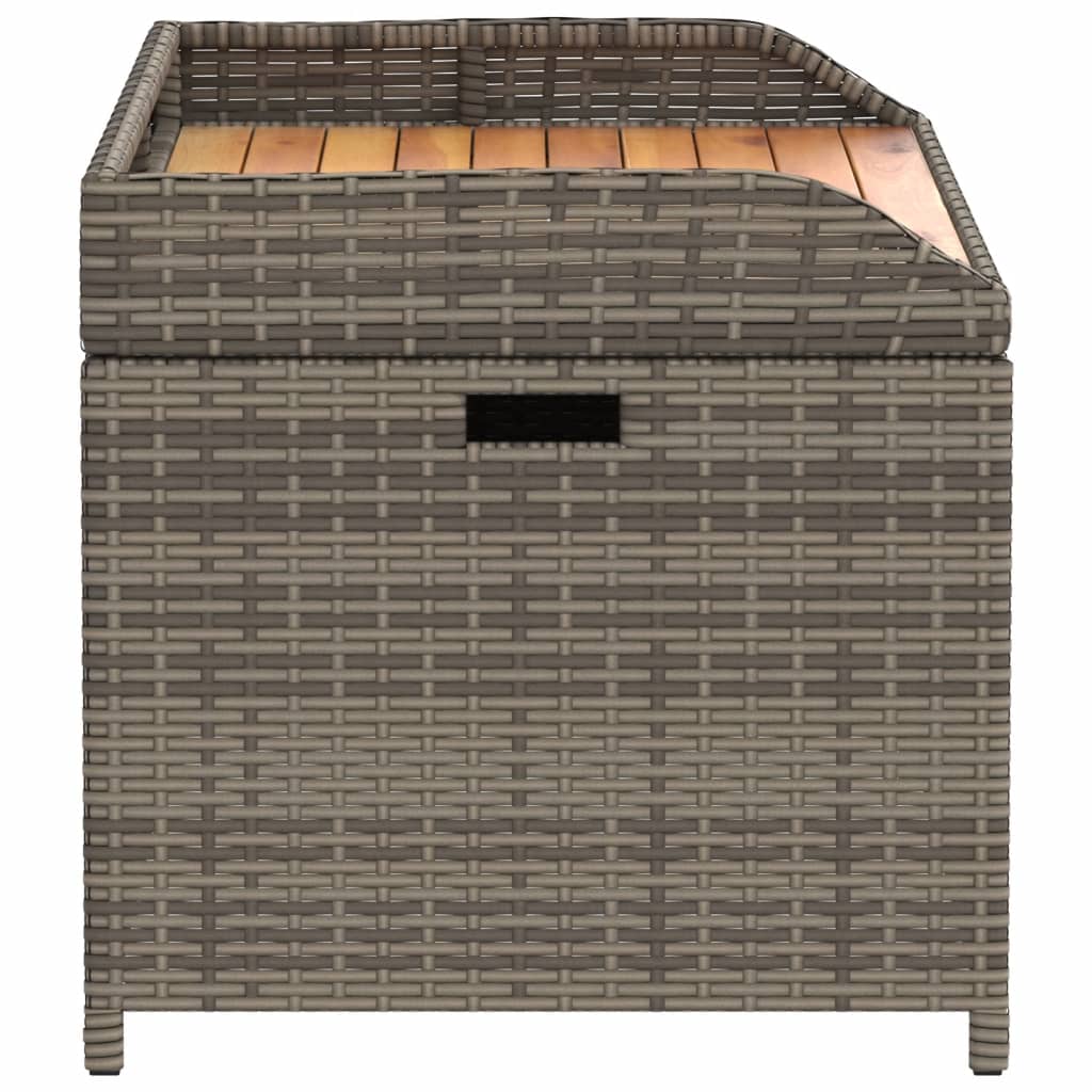 Opbergbank 100x50x52 cm poly rattan en acaciahout grijs Tuinbanken | Creëer jouw Trendy Thuis | Gratis bezorgd & Retour | Trendy.nl