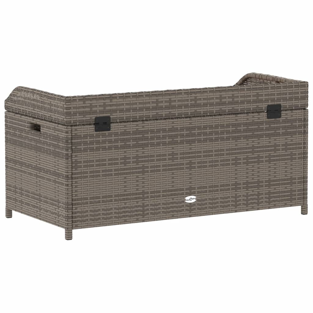 Opbergbank 100x50x52 cm poly rattan en acaciahout grijs Tuinbanken | Creëer jouw Trendy Thuis | Gratis bezorgd & Retour | Trendy.nl