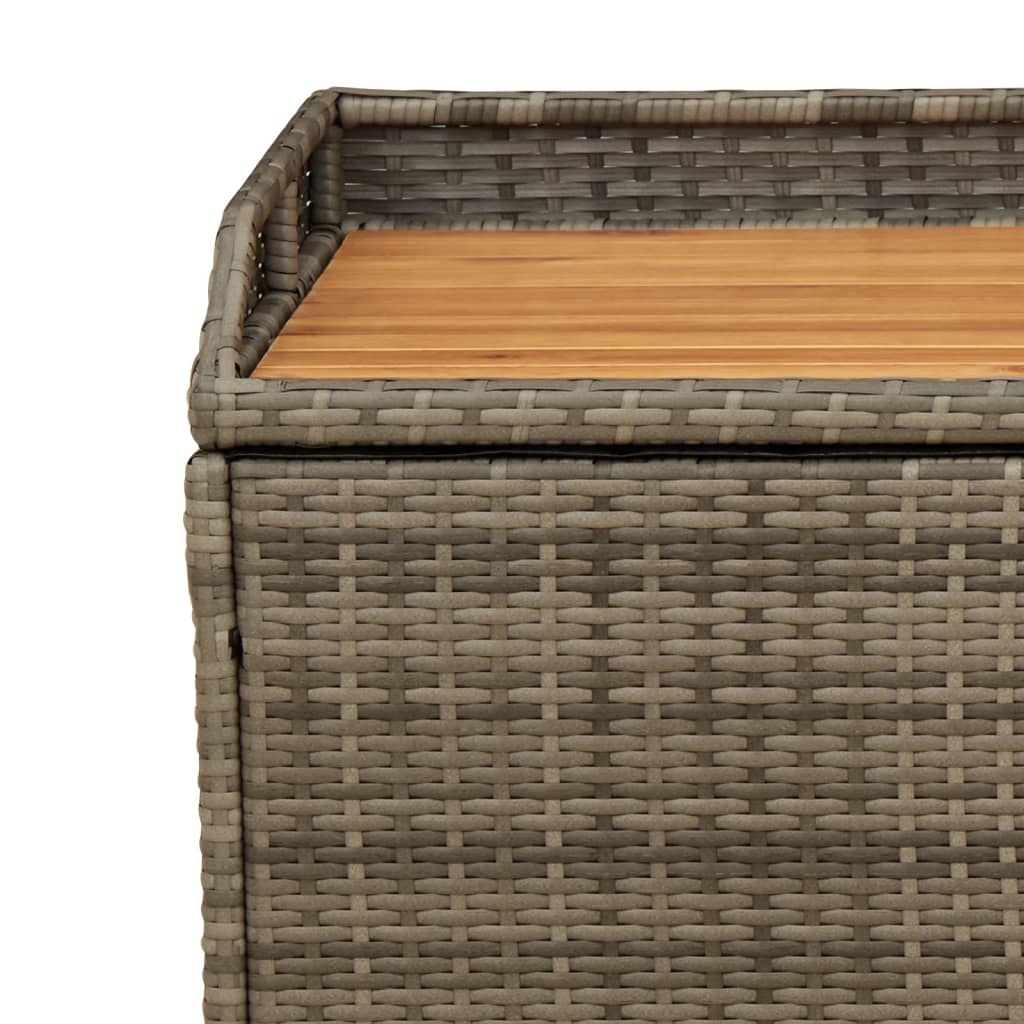 Opbergbank 100x50x52 cm poly rattan en acaciahout grijs Tuinbanken | Creëer jouw Trendy Thuis | Gratis bezorgd & Retour | Trendy.nl