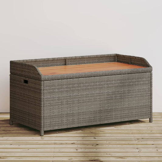 Opbergbank 100x50x52 cm poly rattan en acaciahout grijs Tuinbanken | Creëer jouw Trendy Thuis | Gratis bezorgd & Retour | Trendy.nl