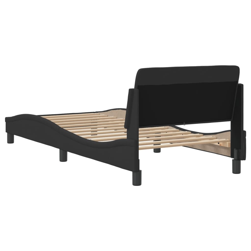 Bedframe met hoofdbord stof zwart 90x190 cm Bedden & bedframes | Creëer jouw Trendy Thuis | Gratis bezorgd & Retour | Trendy.nl