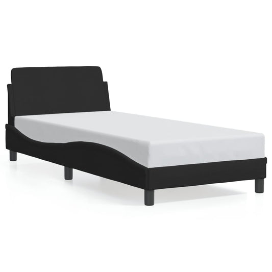 Bedframe met hoofdbord stof zwart 90x190 cm Bedden & bedframes | Creëer jouw Trendy Thuis | Gratis bezorgd & Retour | Trendy.nl