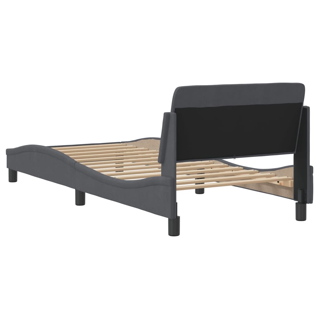 Bedframe met hoofdeinde fluweel donkergrijs 90x190 cm Bedden & bedframes | Creëer jouw Trendy Thuis | Gratis bezorgd & Retour | Trendy.nl