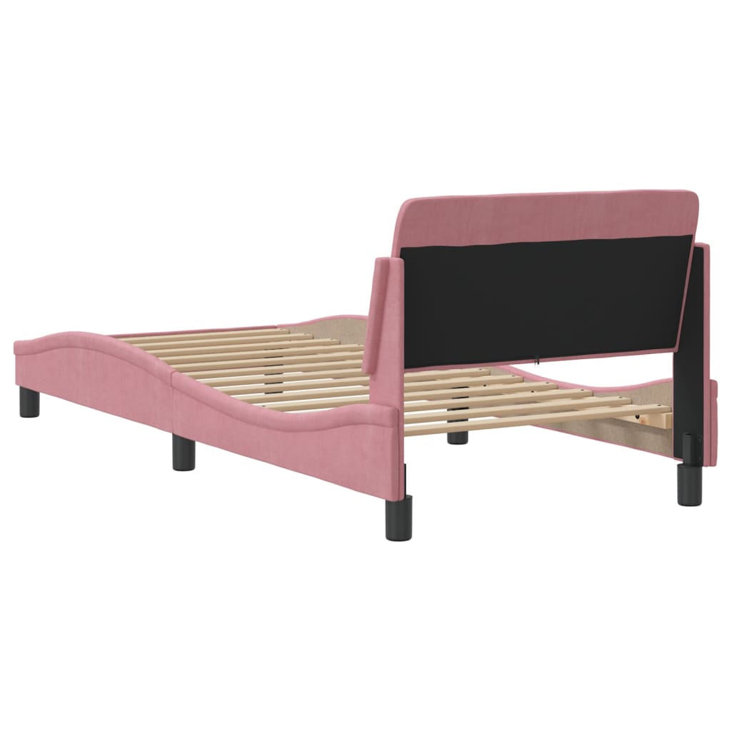 Bedframe met hoofdeinde fluweel roze 90x200 cm Bedden & bedframes | Creëer jouw Trendy Thuis | Gratis bezorgd & Retour | Trendy.nl