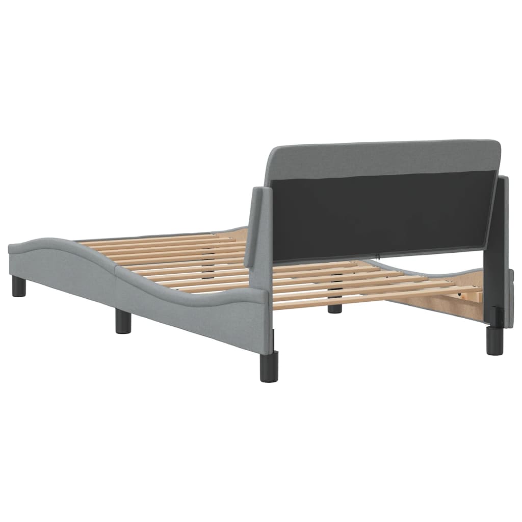 Bedframe met hoofdbord stof lichtgrijs 100x200 cm Bedden & bedframes | Creëer jouw Trendy Thuis | Gratis bezorgd & Retour | Trendy.nl