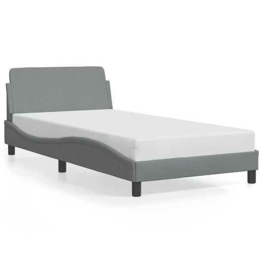 Bedframe met hoofdbord stof lichtgrijs 100x200 cm Bedden & bedframes | Creëer jouw Trendy Thuis | Gratis bezorgd & Retour | Trendy.nl