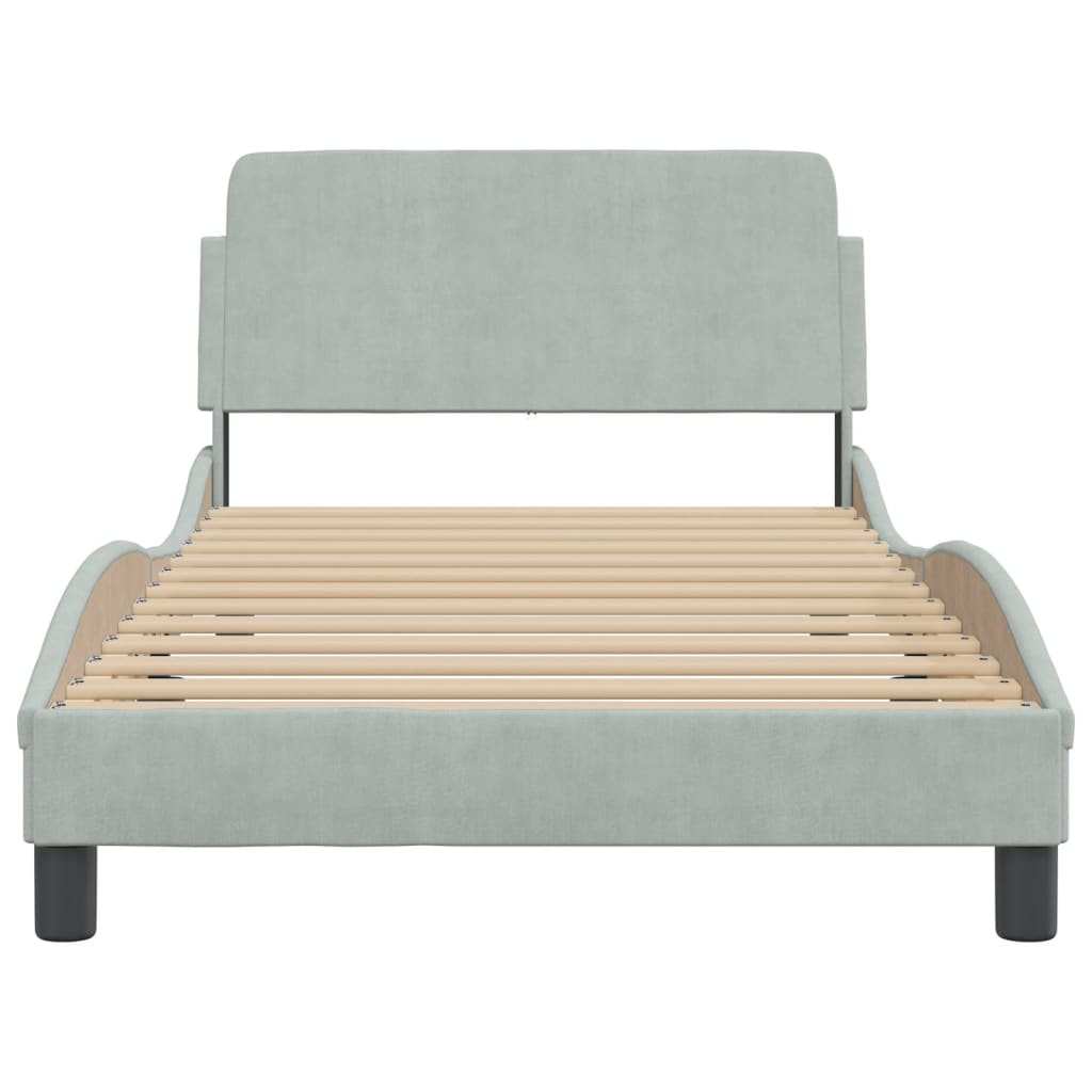 Bedframe met hoofdeinde fluweel lichtgrijs 100x200 cm Bedden & bedframes | Creëer jouw Trendy Thuis | Gratis bezorgd & Retour | Trendy.nl