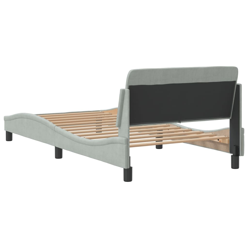 Bedframe met hoofdeinde fluweel lichtgrijs 100x200 cm Bedden & bedframes | Creëer jouw Trendy Thuis | Gratis bezorgd & Retour | Trendy.nl